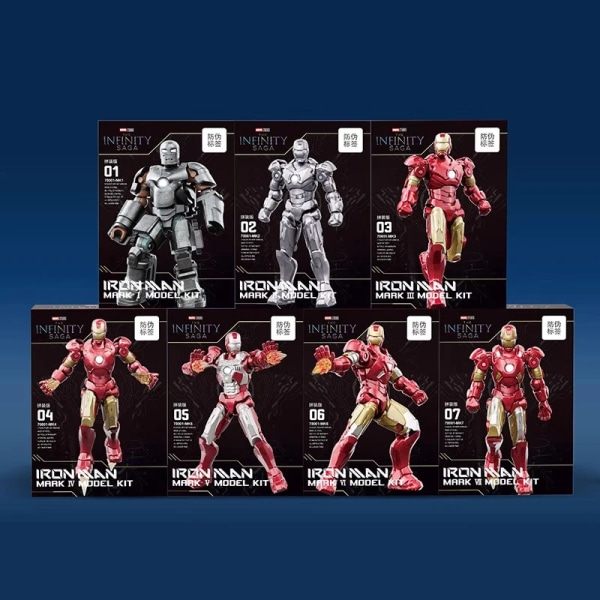 Original Leksaker Block Tegel Byggnad Iron Man Legends MK1 MK2 MK3 MK4 MK5 MK6 MK7 Tony Stark DIY Modell Action Figur Present MK6 Boxed