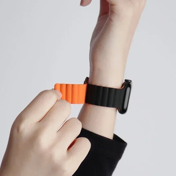 Magnetisk Rem För Apple Klocka Band 45Mm 38Mm 49Mm 40Mm 42Mm 41Mm Silikone Sport Armband Iwatch Serie Ultra 9 6 5 7 8 Se 44Mm 5 black 38mm 40mm 41mm