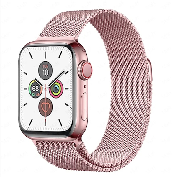 Milanese Loop för Apple Watch armband 44mm 40mm 45mm 41mm 42-38-44mm rem ultra 2 49mm metallarmband iwatch series 9 8 7 6 SE 5 4 3 Soft pink 51 41mm-40mm-38mm