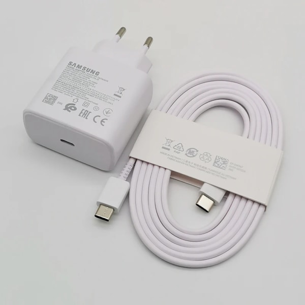 Samsung 45W Laddare Super Snabbladdningsadapter 1.8M Typ C För Galaxy S24 S23 S22 S21 S20 Note 20 Ultra 10 Z Flip Fold 6 5 4 3 2 Black-Add 1.8M Cable