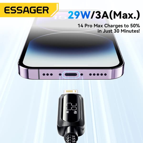 USB Typ C PD 20W Kabel för iPhone 14 13 12 Pro X 8 Snabb USB C Kabel för iPhone Laddningskabel USB Typ C Kabel Tråd 29W Black 1m