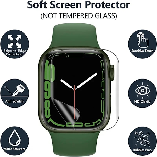 5 st Hydrogel Film för Apple Watch 9 5 6 SE 3 2 1 40MM 44MM 42MM 38MM Skärmskydd för Apple Watch Ultra 49MM 7 8 41MM 45MM Series 7 45MM 5PCS Hydrogel Film