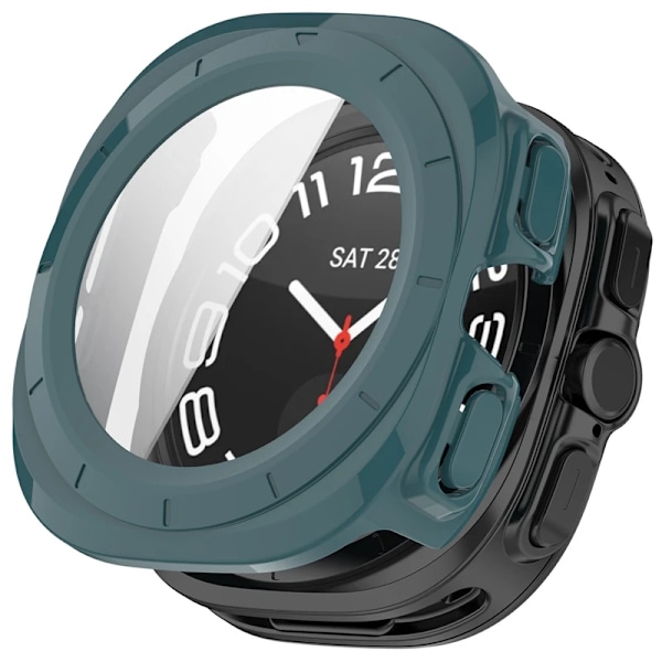 PC-fodral Glas För Samsung Galaxy Watch 7 Ultra 47MM Smart Skärmskydd Hårt PC Skyddande Fodral Klocka 7 Ultra Stötfångarskal Green Watch 7 Ultra 47mm