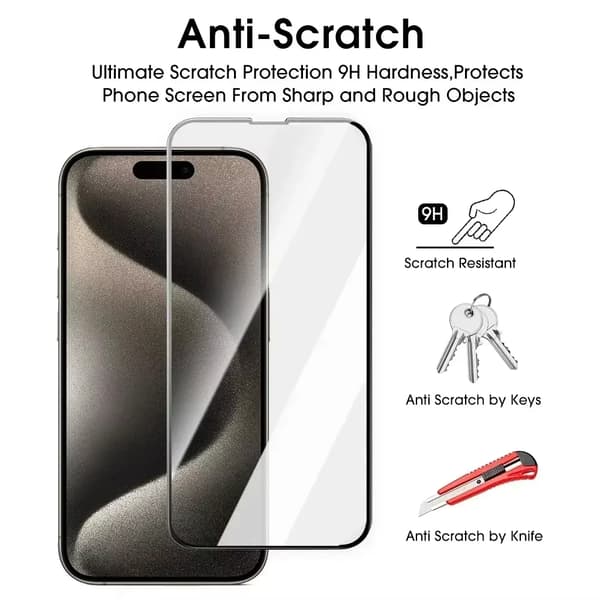 3pcs One Step Installation HD Tempered Glass For iPhone 18 Full Glue Screen Protector