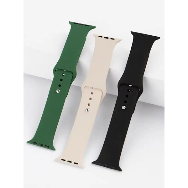 Silikone Rem För Apple Watch Band 44Mm 40Mm 45Mm 41Mm 49Mm 42Mm 38Mm Korpus Armband Iwatch Ultra 2 Serien 7 Se 3 4 5 6 89 clover 38  40 41 mm S-M