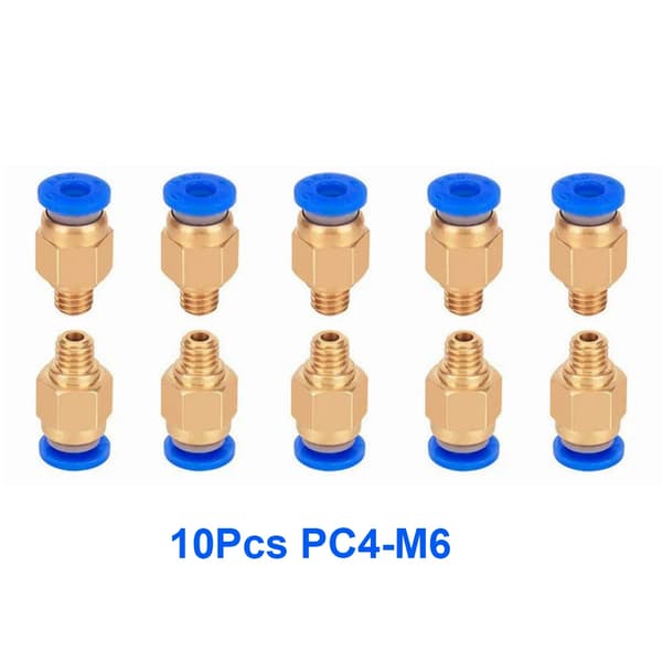 10st PC4-M6 PC4-M10 pneumatisk passning PC4-M10 för Creality Ender 3/3 Pro/3 V2 Ender 5/5 Pro/5 Plus CR-10 3D-skrivardelar 10Pcs PC4-M6