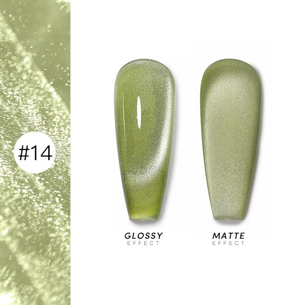 AS 15ml Magnetisk Katt Gel Nagellack Cat Eye Glitter Effekt Semi Permanent 36 Färger Soak Off UV Gel Lack Manikyr Nagelkonst YRM 14