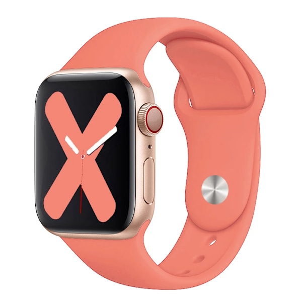 Silikone Rem För Apple Watch Band 44Mm 40Mm 45Mm 41Mm 49Mm 42Mm 38Mm Korpus Armband Iwatch Ultra 2 Serien 7 Se 3 4 5 6 89 Pink 42 44 45 49 mm S-M