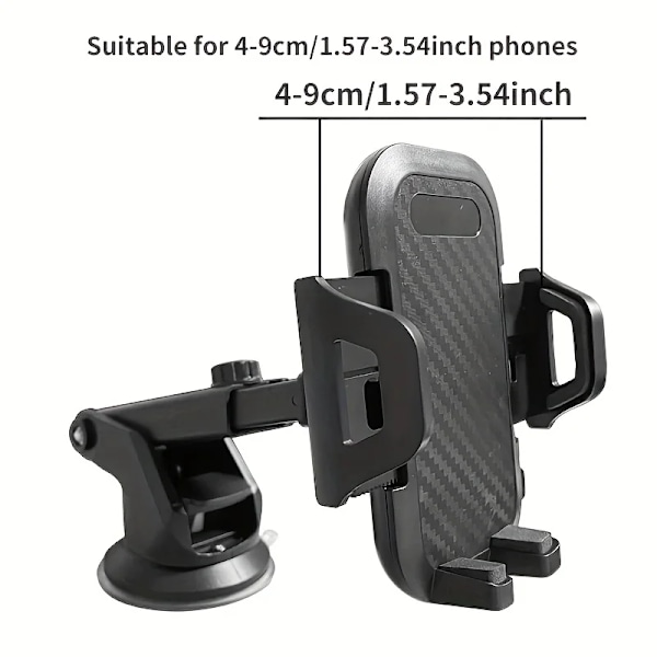 Biltelefonhållare Fäste Ställ Sugpropp Luftventil Instrumentbräda Mobiltelefonstöd i Bilfäste för iPhone Samsung black