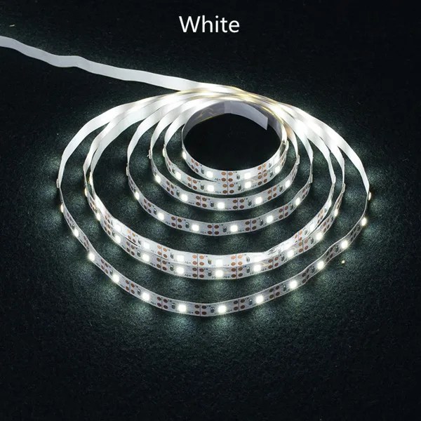 3AA Batteri Power Led Strip Light SMD2835 50cm 1M 2M 3M 4M 5M Flexibel belysning Bandtejp Vit/Varmvit Strip Bakgrundsbelysning white 5m