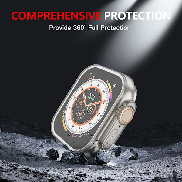 Klockfodral för Apple Watch Ultra 2 49MM Serie 8 7 SE 6 5 4 3 45MM 41MM 44MM 40MM Transparent Skal Apple Watch Skärmskydd 3 pcs 41mm