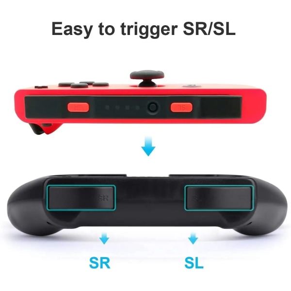 Kompatibel med Nintendo Switch/Switch OLED Joy-Con, 3 i 1 Slitstarkt Game Switch Controller Handle Case Kit Red