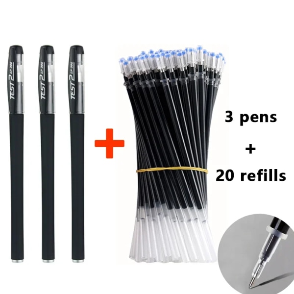 Gelpennor Set Svart Blå Röd Refill Gel Penna Kulspets 0,5 mm Skol- och kontorsmateriel Brevpapper kawaii tillbehör brevpapper 19