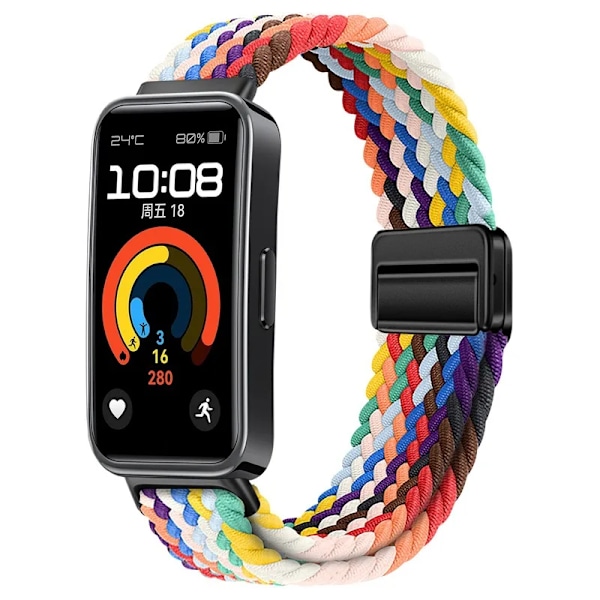 Nylonflätat armband för Huawei Band 10 9 8 Justerbart magnetspänne Armbandsur Huanwei Band 10/9/8 Tillbehör correa Army green For Huawei Band 9