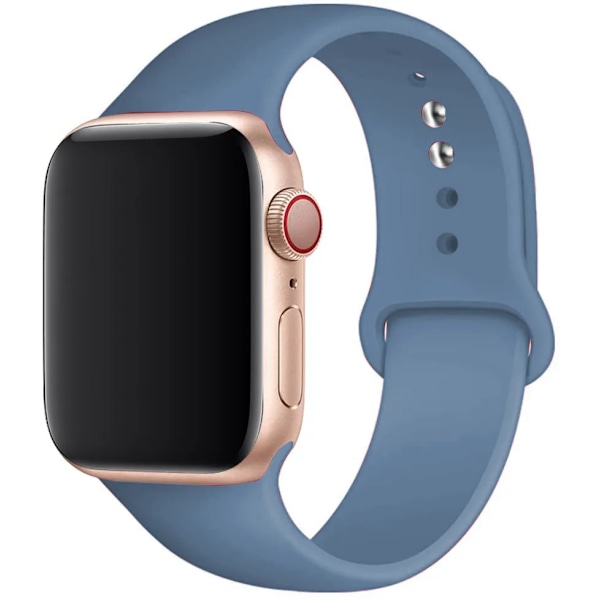 Silikonarmband för Apple Watch-armband 40 mm 49mm 44 mm 45mm 46mm 42mm 41mm 38mm sportarmband iWatch serie 10 9 8 3 SE ultra 2 Denim Blue 42 44 45 mm S-M