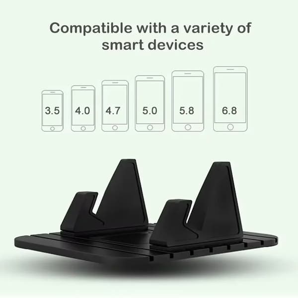 Biltelefonhållare Bilinstrumentbräda Halkfri Matta, GPS Navigationsfäste För iPhone Samsung Android Smartphones Nycklar black