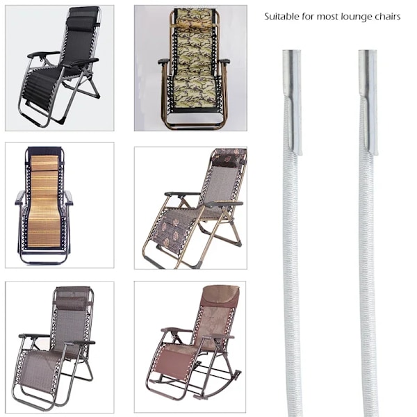 8st/ set Elastisk sladd 1,4/2,2M ​Solstolar Fixering av campingrep Utomhustält Kajak för vilstolar Reparationssats för repsnöre black