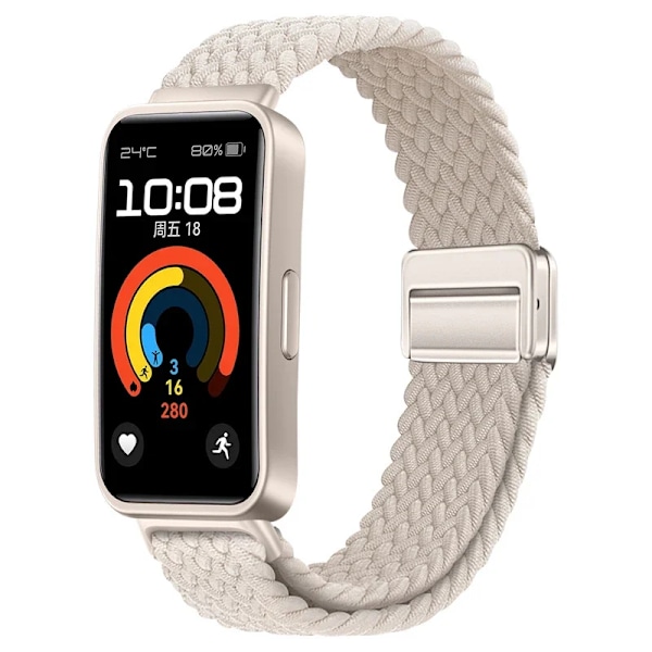 Nylonflätat armband för Huawei Band 10 9 8 Justerbart magnetspänne Armbandsur Huanwei Band 10/9/8 Tillbehör correa Starlight For Huawei Band 9