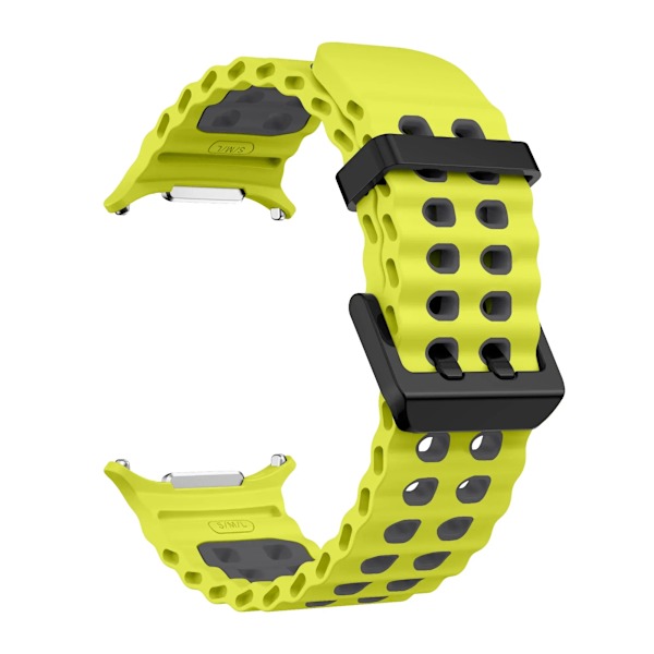 NYTT marint silikonarmband för Samsung watch ultra 47mm Armband utan glipor Sport tvåfärgat band för Galaxy 7 ultra klockarmband Lime Gray-B Galaxy Watch 7 Ultra
