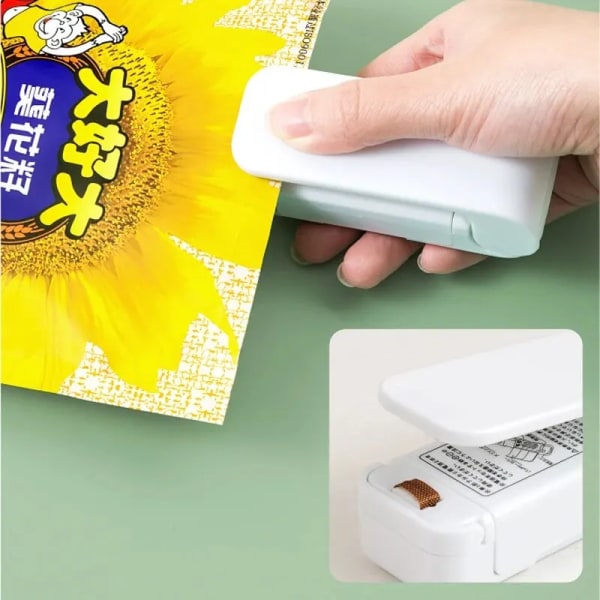 Mini Värmepåse Förseglingsmaskin Paket Förslutningspåsar Thermal plast Matpåse Stängning Bärbar Sealer Packning 1pc white