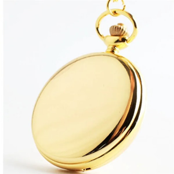Nytt mode Silver/Brons/Svart/Guld Polsk Slät Kvarts Fickur Smycken Legering watch med kedja Halsband Man Kvinnor Present gold with necklace