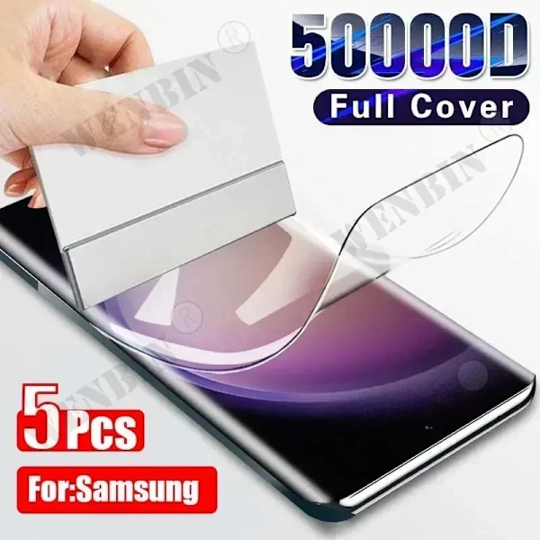 5 st Hydrogelfilm för Samsung S25 S24 S23 S22 Ultra Plus S24 FE Full Cover Skärmskydd för Samsung A56 A55 A36 A35 A26 A16 Samsung F12 Hydrogel film