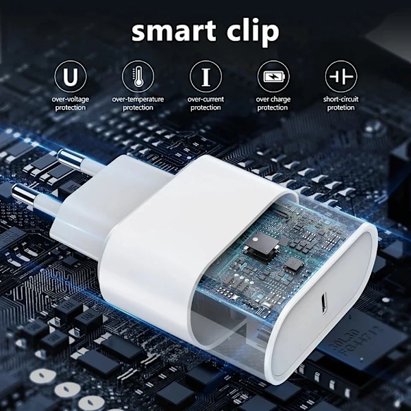 35W PD Snabbladdare för iPhone 13 Pro 14 Plus 11 12 mini XS Max XR X iPad Air Snabbladdningskabel USB-C Ström 1m Cable EU Charger set B