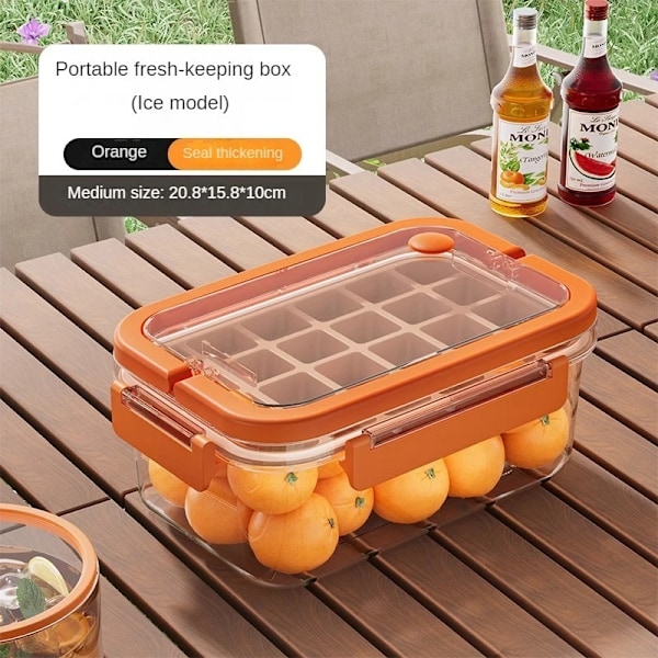 Handdaterad Crisper Bärbar Lagring Frysta Mat Med Flyttbar Isbox Outdoor Picnic Frukt Bento Box Kök Leveranser Style-B