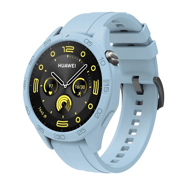 Silikonarmband för Huawei Watch GT4 GT5 46mm Ersättningsarmband + Skyddsfodral Dark Green Bundle Huawei GT4 GT5 46mm
