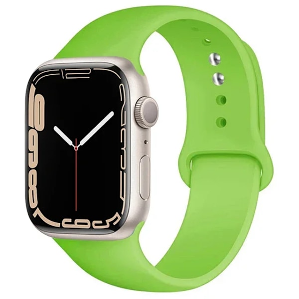 Silikonarmband för Apple Watch-remmar 49mm 40mm 44 mm 45mm 46mm 42mm 41mm 38mm sportarmband iWatch serie 10 9 8 3 SE ultra 2 23 green 42 44 45 49-46mm S-M
