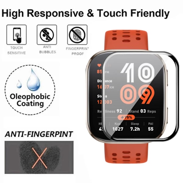 1-3 st Skyddsfilm för Amazfit Bip 6 3D Böjd Skärmskydd för Huami Amazfit Bip6 Bip5 Bip3 3Pro Bip U Pro Klockskydd 2 PCS for Amazfit Bip 5