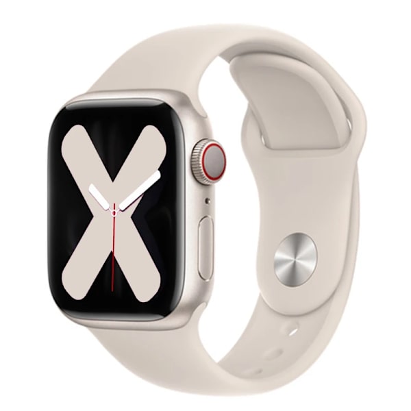 Silikone Rem För Apple Watch Band 44Mm 40Mm 45Mm 41Mm 49Mm 42Mm 38Mm Korpus Armband Iwatch Ultra 2 Serien 7 Se 3 4 5 6 89 Starlight 42 44 45 49 mm S-M