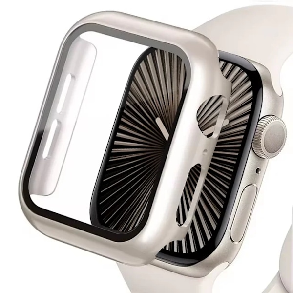 Härdat Glas + Skal för Apple Watch 10 46mm 42mm Ultra 2 49mm Skärmskydd Fodral iWatch 9 8 7 6 5 SE 45mm 41mm 44/40mm Skal Titanium orange Series 6 5 4 SE 44MM