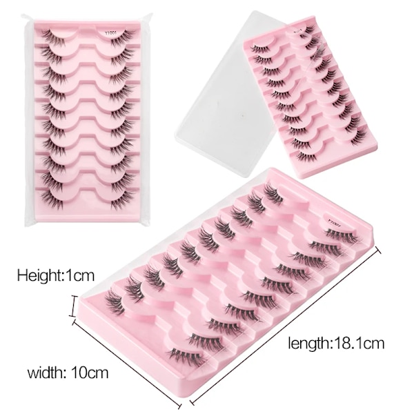 Half Eey Lashes 3/5/10 Par Nya Faux Mink Lashes Naturliga Falska Ögonfransar Wispy Fluffig Ögonfrans Extension Makeup Halv Lashes Verktyg 5pairs-1004