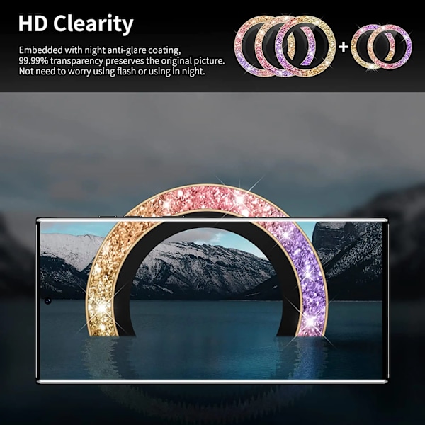 Lämplig För Samsung Galaxy S25Ultra S23 S24 Ultra S24 Plus S22Ultra Diamant Glänsande Färgglad Mobiltelefon Linsskyddsfilm multicolour-Z For Samsung S24 Plus