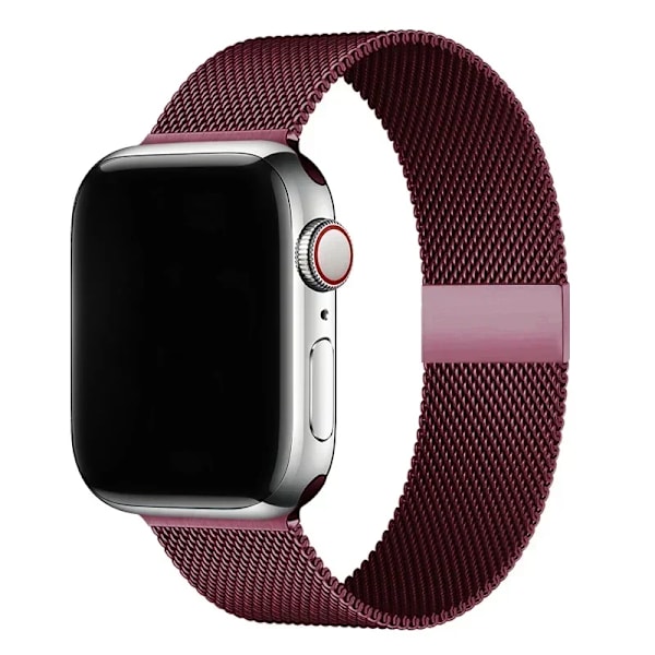 Milanese Loop för Apple Watch armband 44mm 40mm 45mm 41mm 42-38-44mm rem ultra 2 49mm metallarmband iwatch series 9 8 7 6 SE 5 4 3 24 wine red 38mm 40mm 41mm