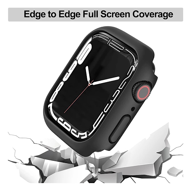 Härdat Glas+Skal för Apple Watch 45mm 41mm 40mm 44mm 42mm 46mm Skyddande Skal PC Stötfångarram För iWatch 10 SE 9 8 7 6 5 4 Rose red 46mm Series 10