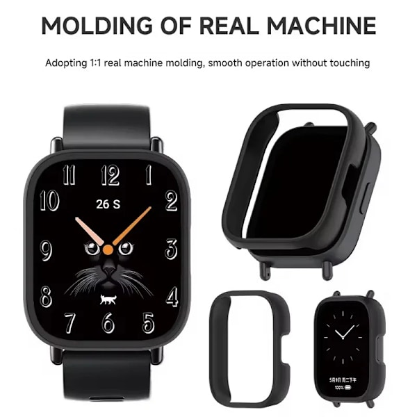 Fullständigt skyddsfodral för Redmi Watch 5 Lite/Active, stötfångarskal & härdat glas för Redmi Watch 5 Lite/Active Pink Redmi Watch 5 Lite