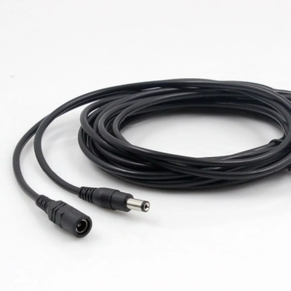 Câble d'alimentation DC12V pour caméra de sécurité CCTV, 2,1x5,5mm, connecteur mâle à femelle, couleur noire, 16,5 pieds, 5M, 10m 3M