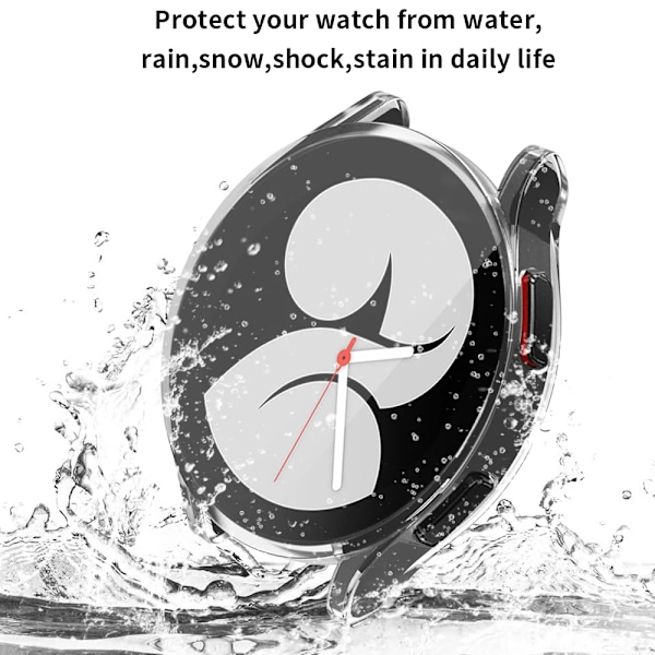 Klockfodral för Samsung Galaxy Watch 4/5/6 40mm 44mm Skärmskydd TPU Allround Stötfångare Skyddande Skal för Watch 6 40mm44mm Gold Galaxy Watch 6 40mm