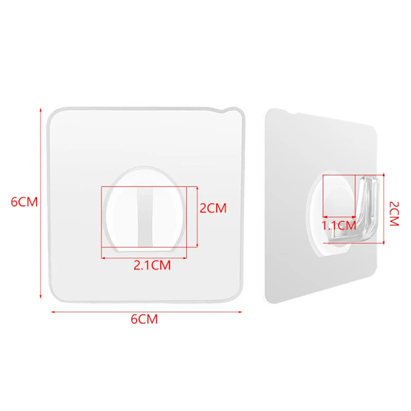 80 ST Transparenta väggmonterade krokar Självhäftande dörr- och väggkrokar Kraftiga ställ Organizer för badrum Horn hook 30PCS