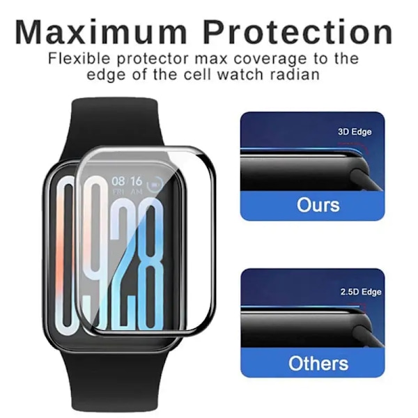3D Böjd Kant Skärmskydd För Xiaomi Miband 9 Active Pro Skyddsfilm För Mi Band 9 Pro 9Active Filmer Ej Glas 2 PCS For Miband 9 Active