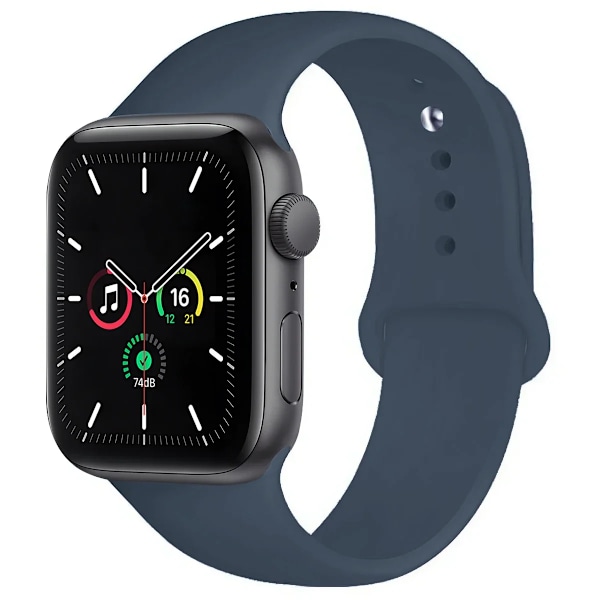 Silikonarmband för Apple Watch Band Ultra 2 49mm 45mm 44mm 41mm 40mm 38mm Correa Armband IWatch Series 9 8 7 5 4 3 8 6 SE 44mm Navy U 42mm44mm45mm49mm S