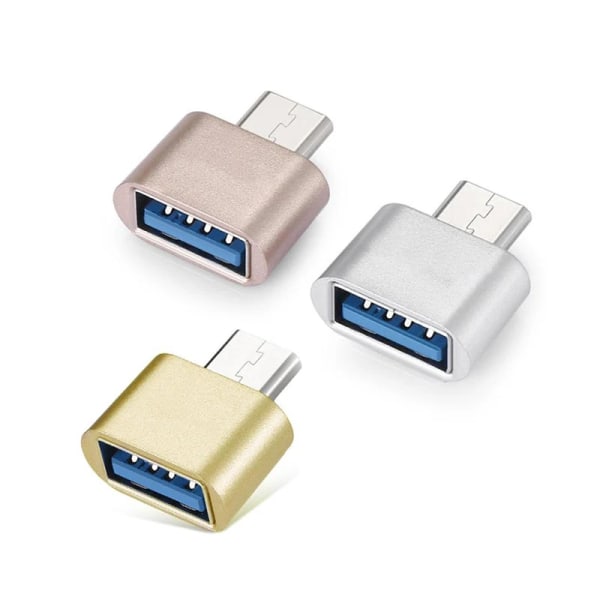 Omvandlare av USB OTG-anslutning av typ C mâle mot USB 3.0 femelle, adapter för Macbook Samsung S20, diskblixt Silvery