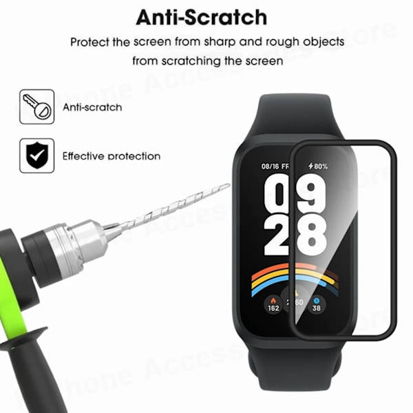 3D Böjd Kant Film För Xiaomi Smart Band 9 Active HD Mjukt Smart Klocka Skärmskydd Ej Glas För Redmi Band 3 3 Tillbehör 2Pcs For Mi Band 9 Active
