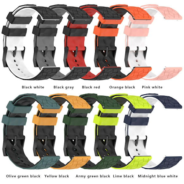 20mm 22mm Silikonarmband för Samsung Galaxy Watch 7/6/5/4 44/40mm 6 4Classic Gear S3 Universal Armband för Huawei GT3 4Pro Mu 22mm