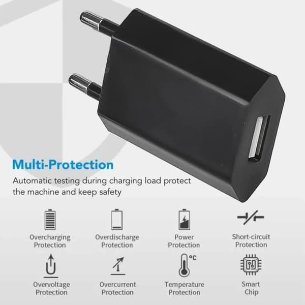 1-3 st EU 5V 1A USB Mobiltelefonladdare Portabel Laddningsblock Reseadapter för IPhone Samsung Xiaomi Huawei 2Pcs White EU