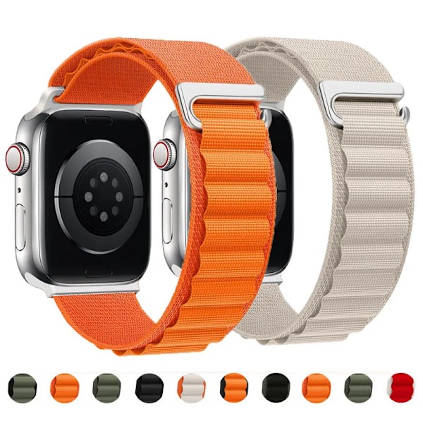 Alpine loop armband för Apple Watch rem 49mm 44mm 40mm 45mm 41mm 42mm 38mm 40 44 45 mm armband iWatch Ultra serie 7 6 5 3 se 8 yellow 38 40 41mm
