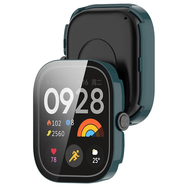 Hårt PC-skal + Härdat glas för Redmi Watch 5 Smartwatch Skärmskydd Glas Skal Tillbehör Deep Pink Redmi Watch 5