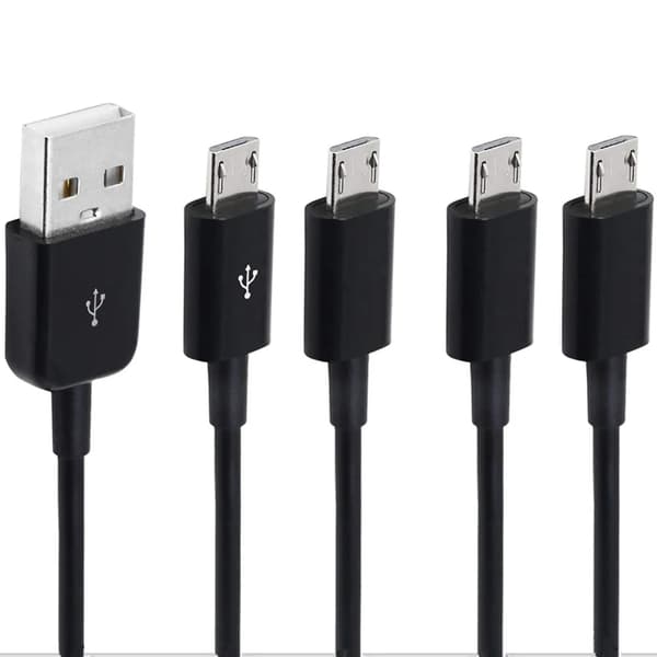 USB 2.0 Typ A Hane till 4 Micro USB 5 Pin Hane Splitter Y Data Synk och Laddningskontakt Adapter Kabel 0.5m/1m/1.5m; black 1.5m